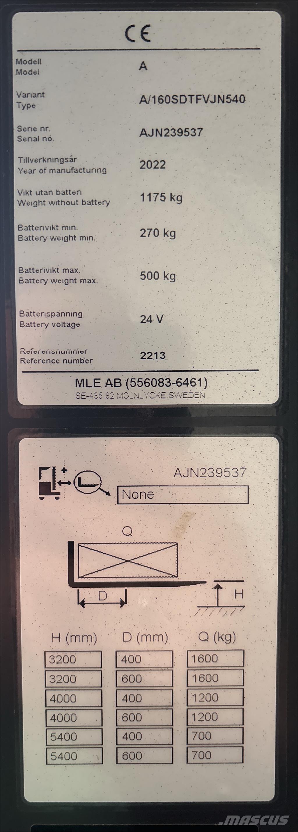 Atlet A160 Self propelled stackers