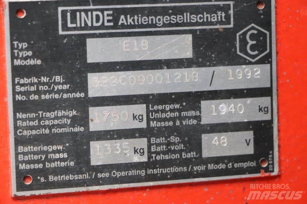 Linde E18 Electric forklift trucks