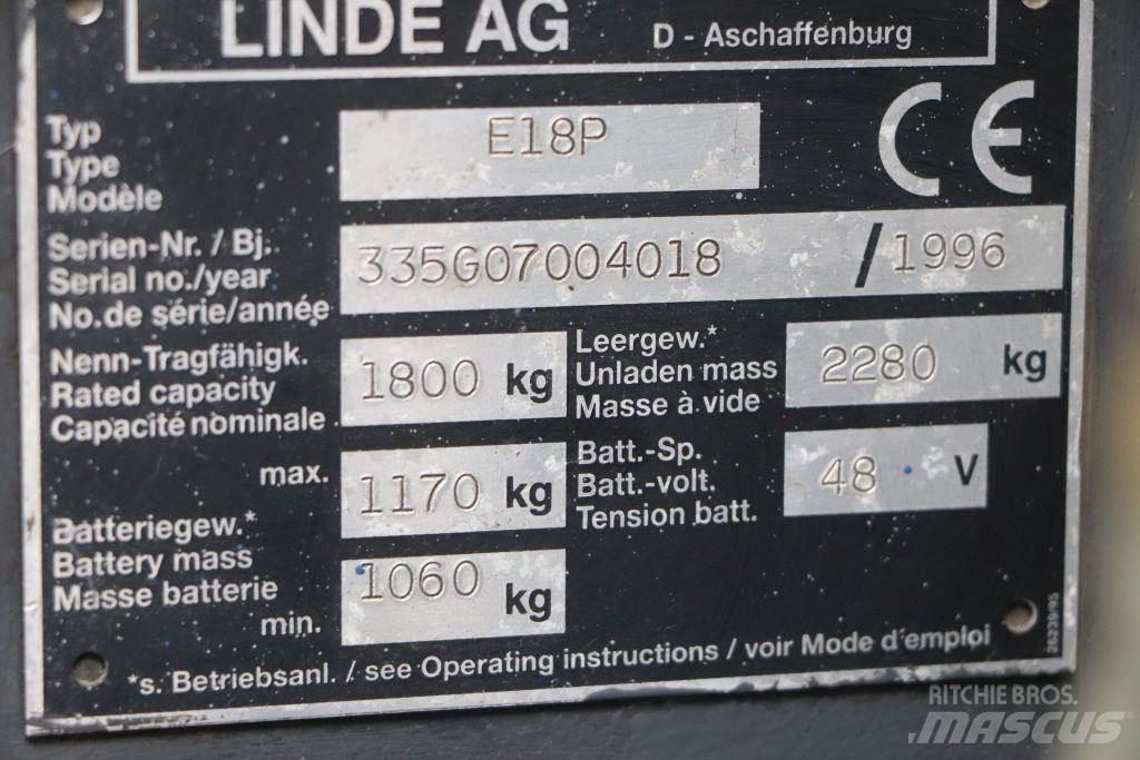 Linde E18P Electric forklift trucks