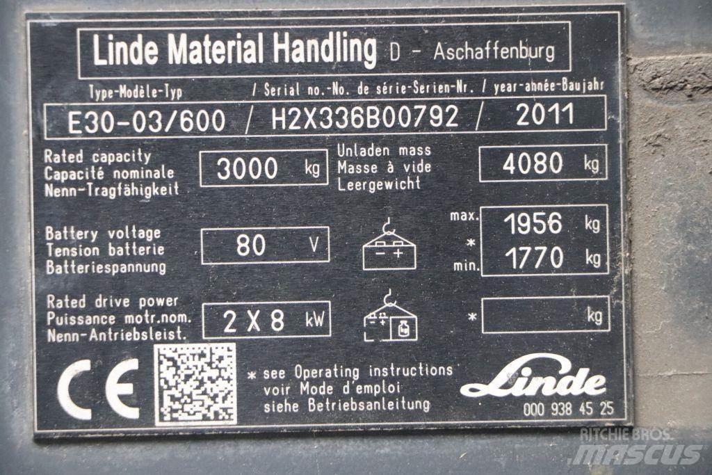 Linde E30S-03/600 Electric forklift trucks