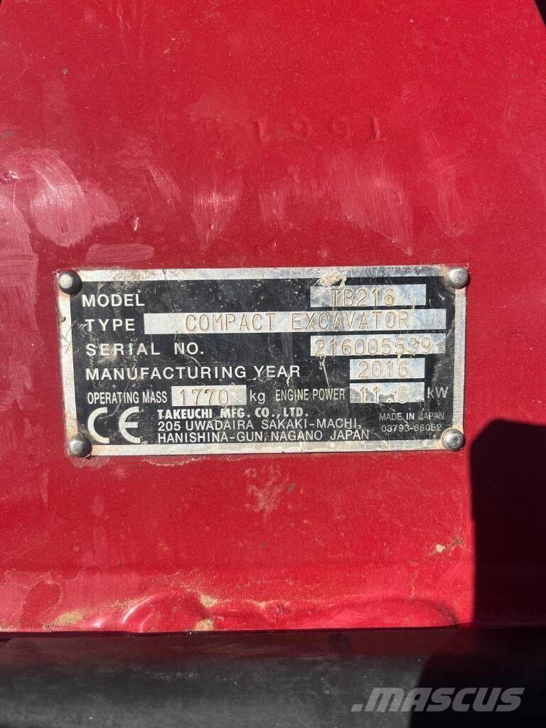 Takeuchi TB216 Mini excavators < 7t (Mini diggers)