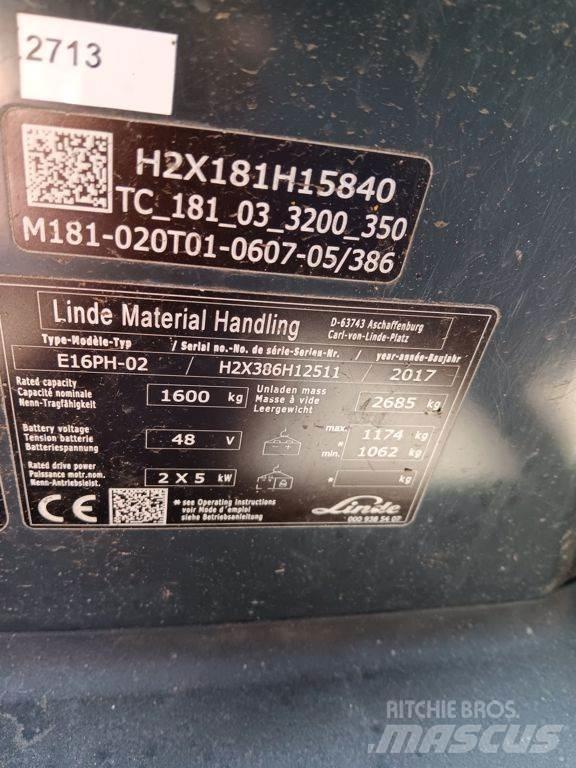 Linde E16PH Electric forklift trucks