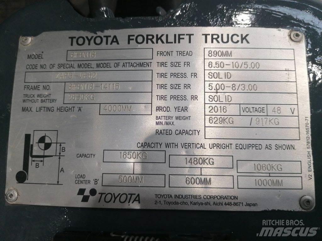 Toyota 8FBN18 Electric forklift trucks