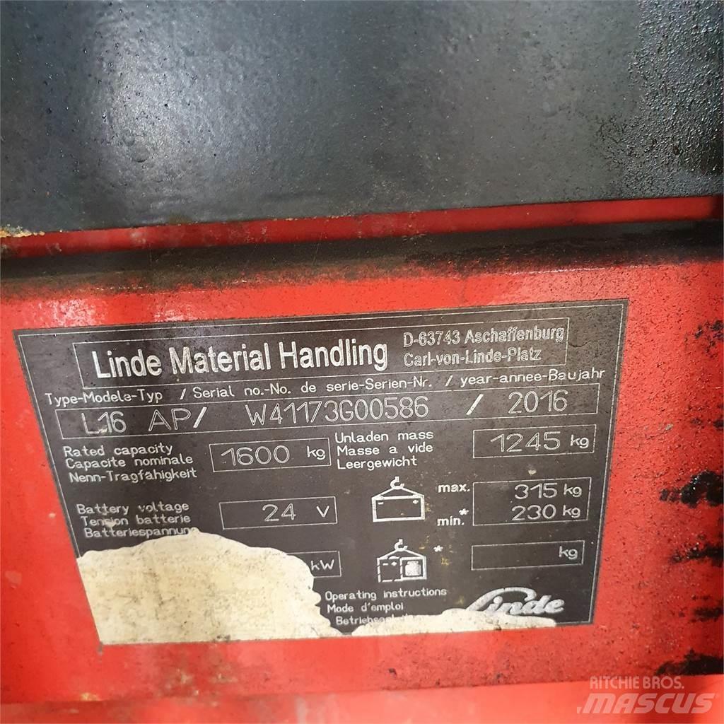 Linde L16AP Pedestrian stacker