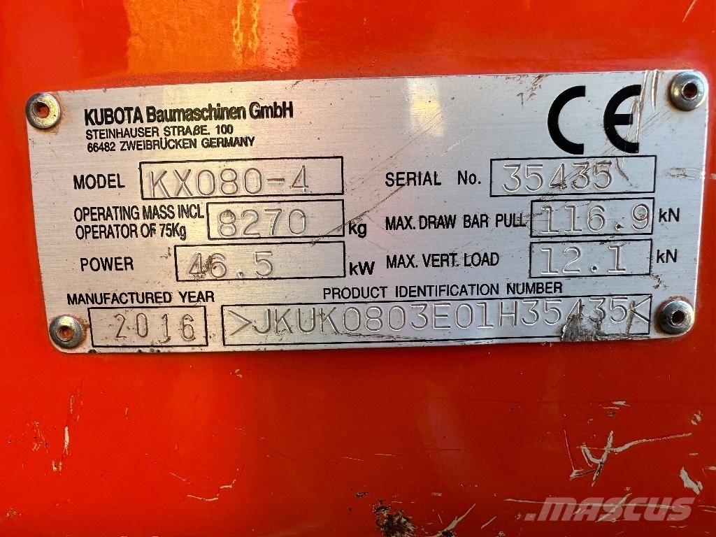 Kubota KX 080-4 Mini excavators < 7t (Mini diggers)