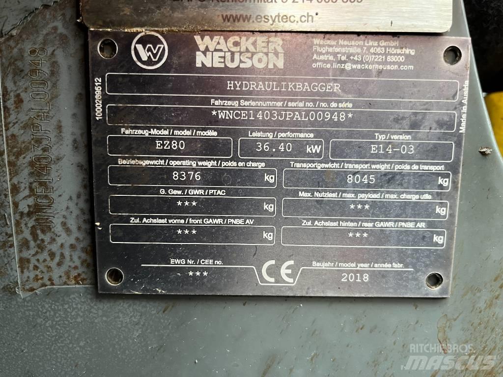 Wacker Neuson EZ 80 Mini excavators  7t - 12t