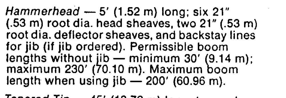 Link-Belt  Booms and arms