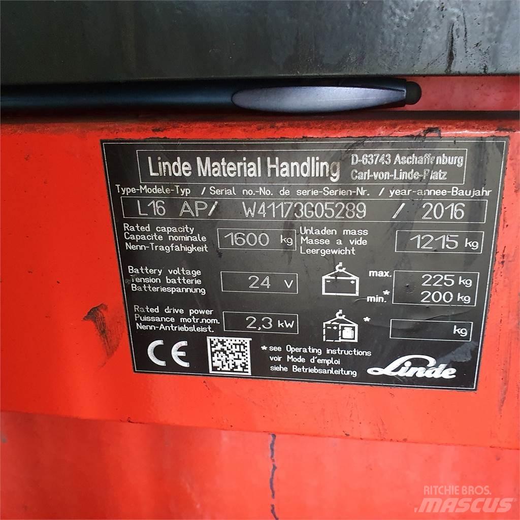 Linde L16AP Pedestrian stacker