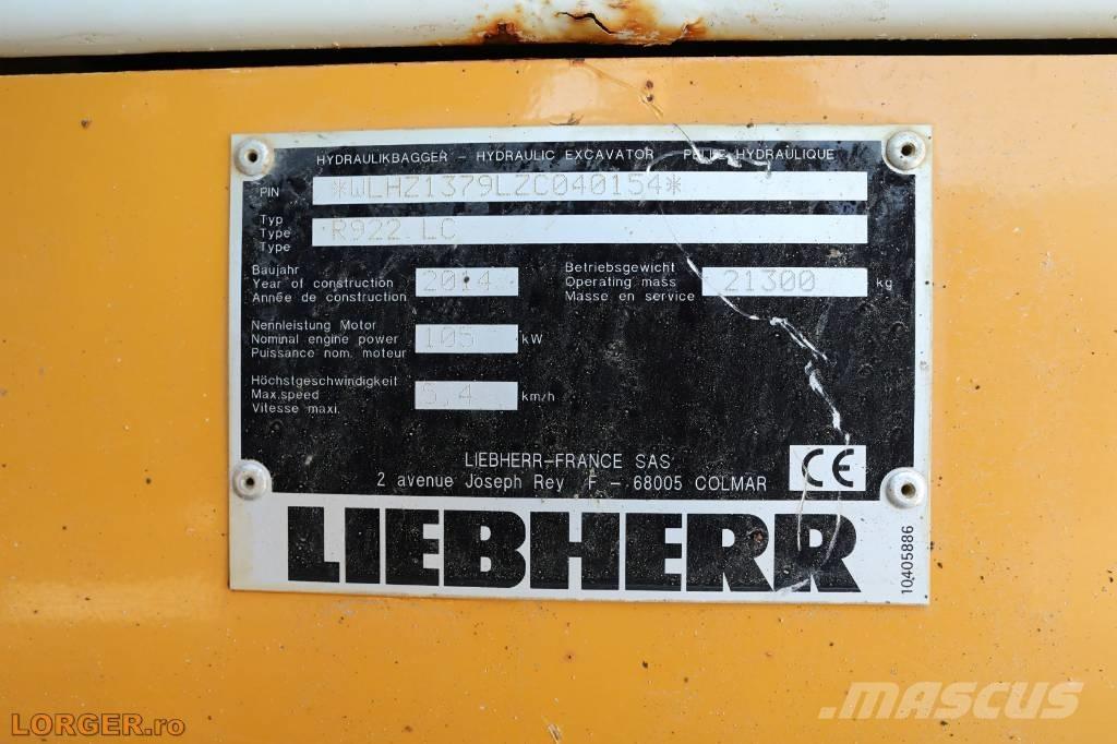 Liebherr R 922 LC Crawler excavators
