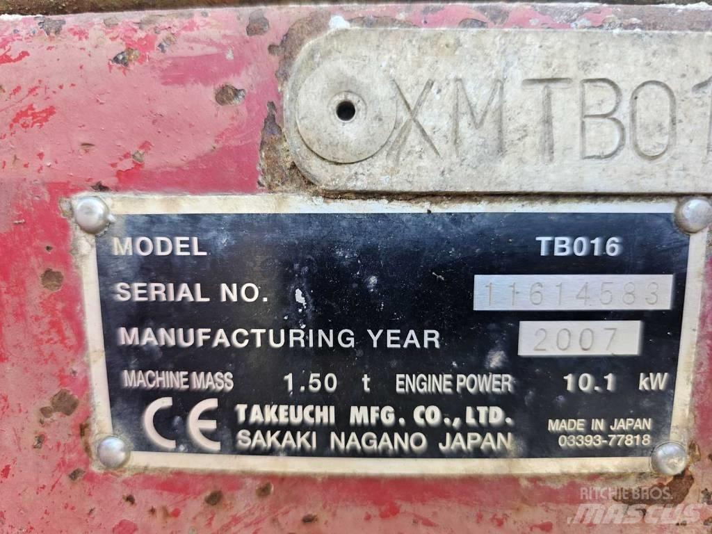Takeuchi TB 016 Mini excavators < 7t (Mini diggers)