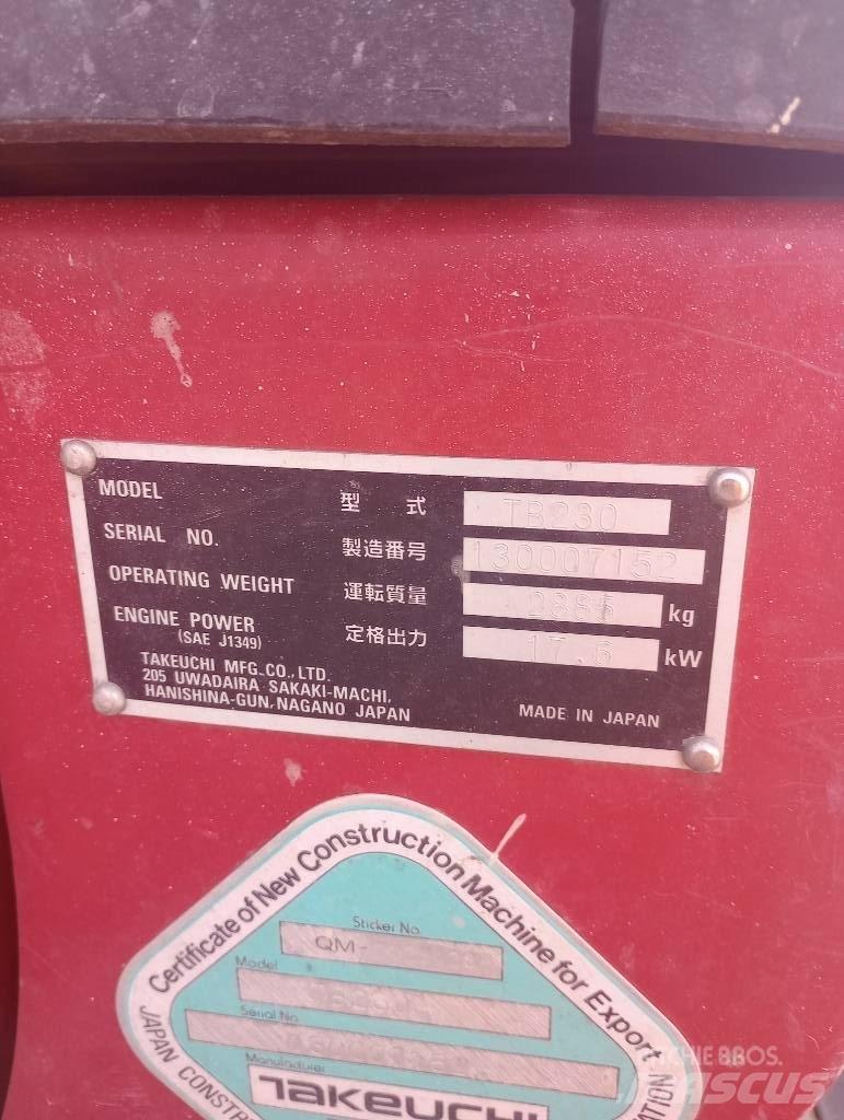 Takeuchi TB230RA Drilling equipment accessories and spare parts