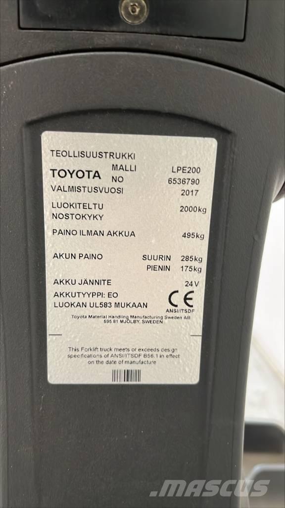 Toyota BT LPE 200 Low lift with platform