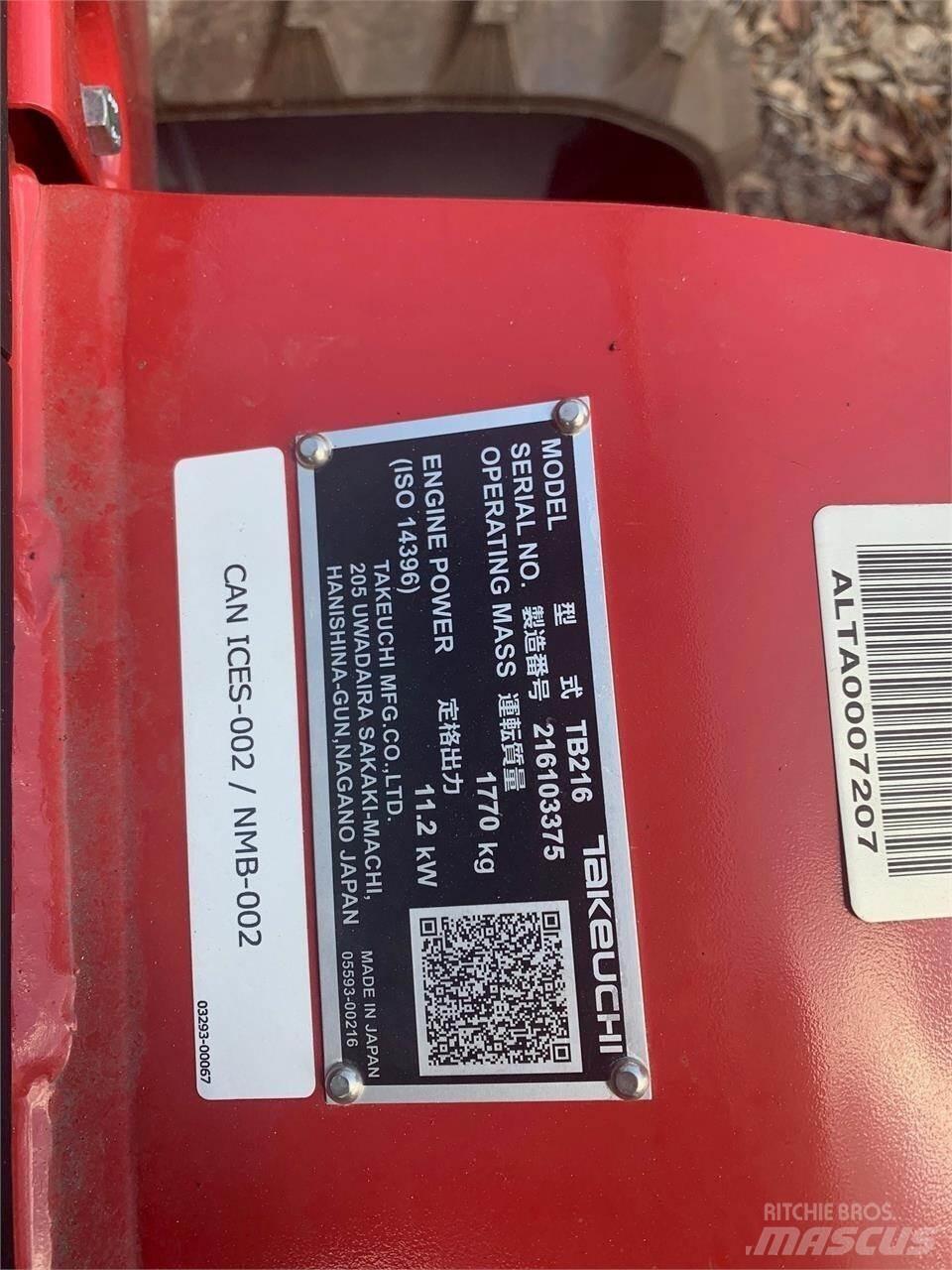 Takeuchi TB216 Mini excavators < 7t (Mini diggers)
