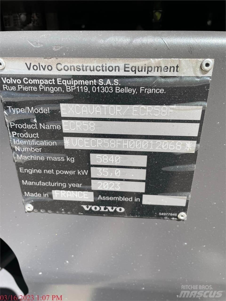 Volvo ECR58F Crawler excavators
