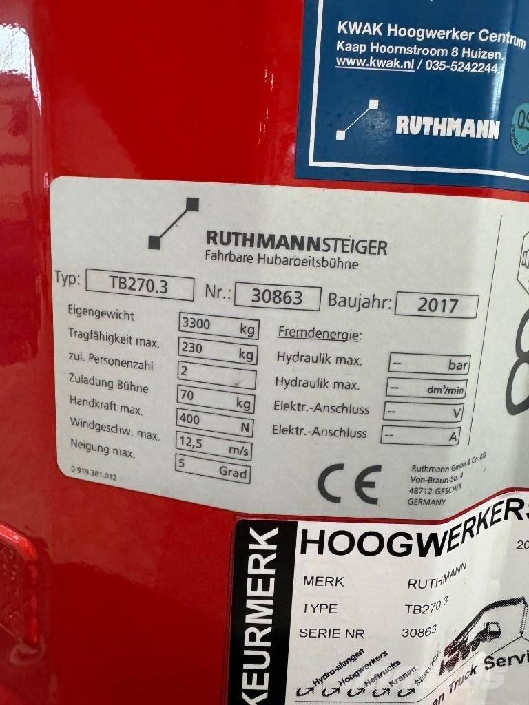 Ruthmann TB 270 Truck mounted platforms