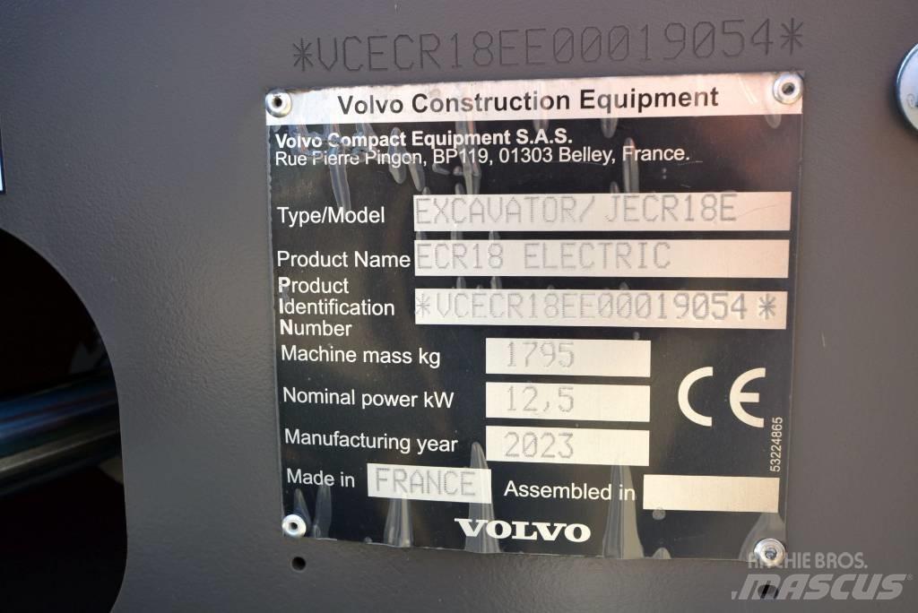 Volvo ECR18 electric Mini excavators < 7t (Mini diggers)