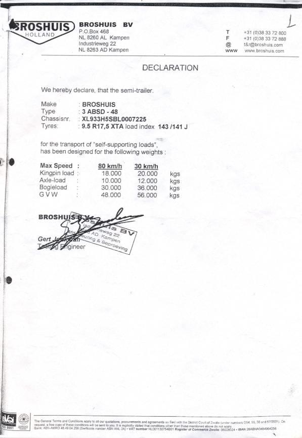 Broshuis 3ABSD-48 Flatbed/Dropside semi-trailers