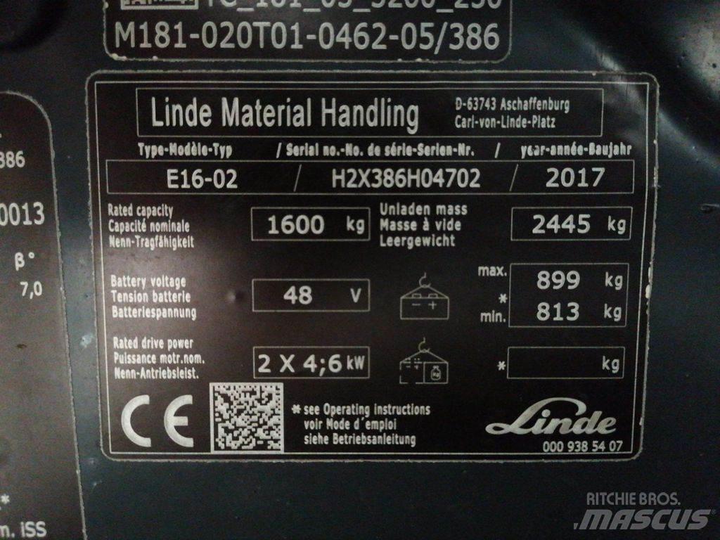 Linde E16-02 Electric forklift trucks