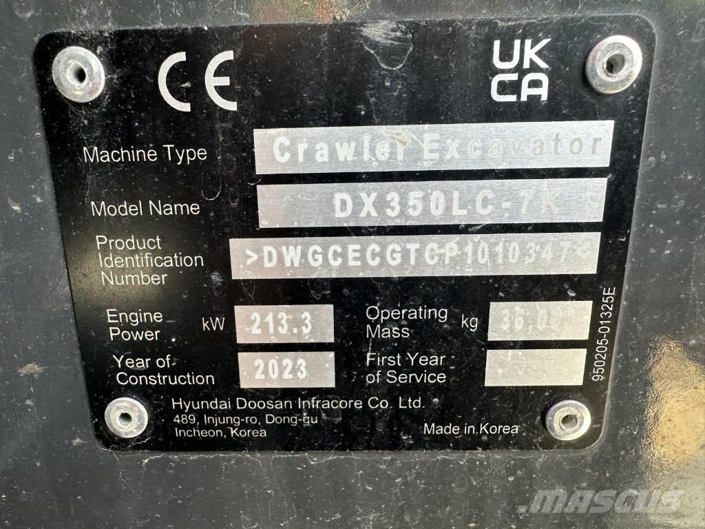 Doosan DX 350 NLC-7 Crawler excavators