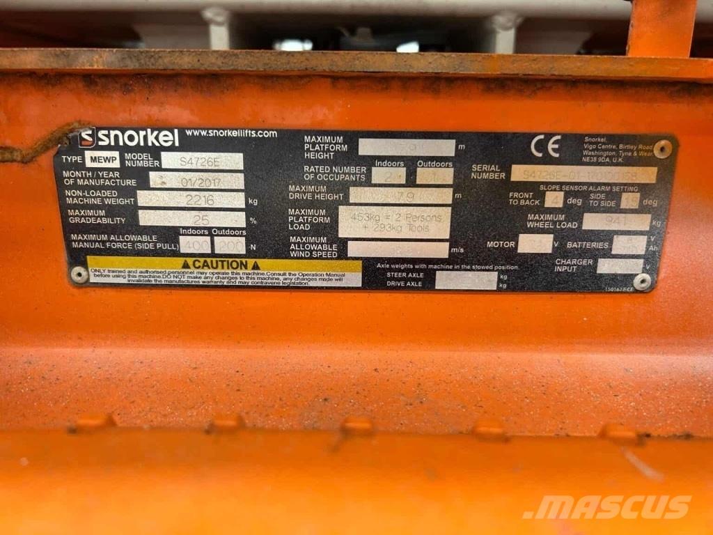 Snorkel S 4726 E Scissor lifts