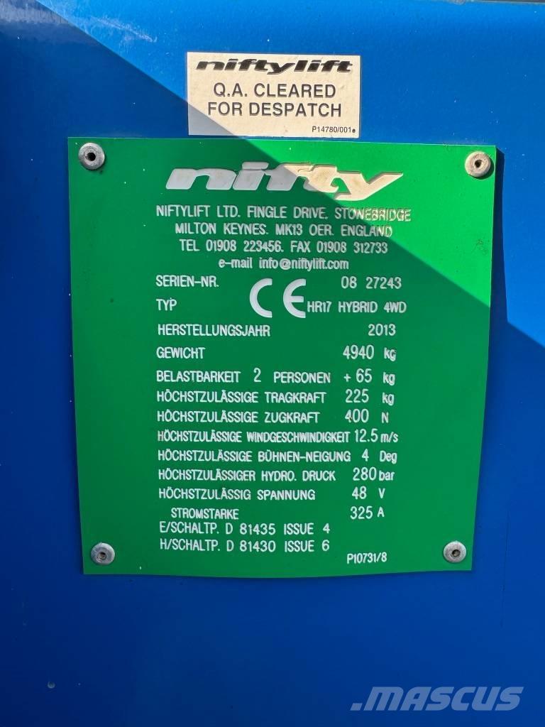 Niftylift HR 17 D E Articulated boom lifts