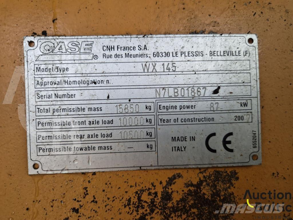 CASE WX 145 Wheeled excavators