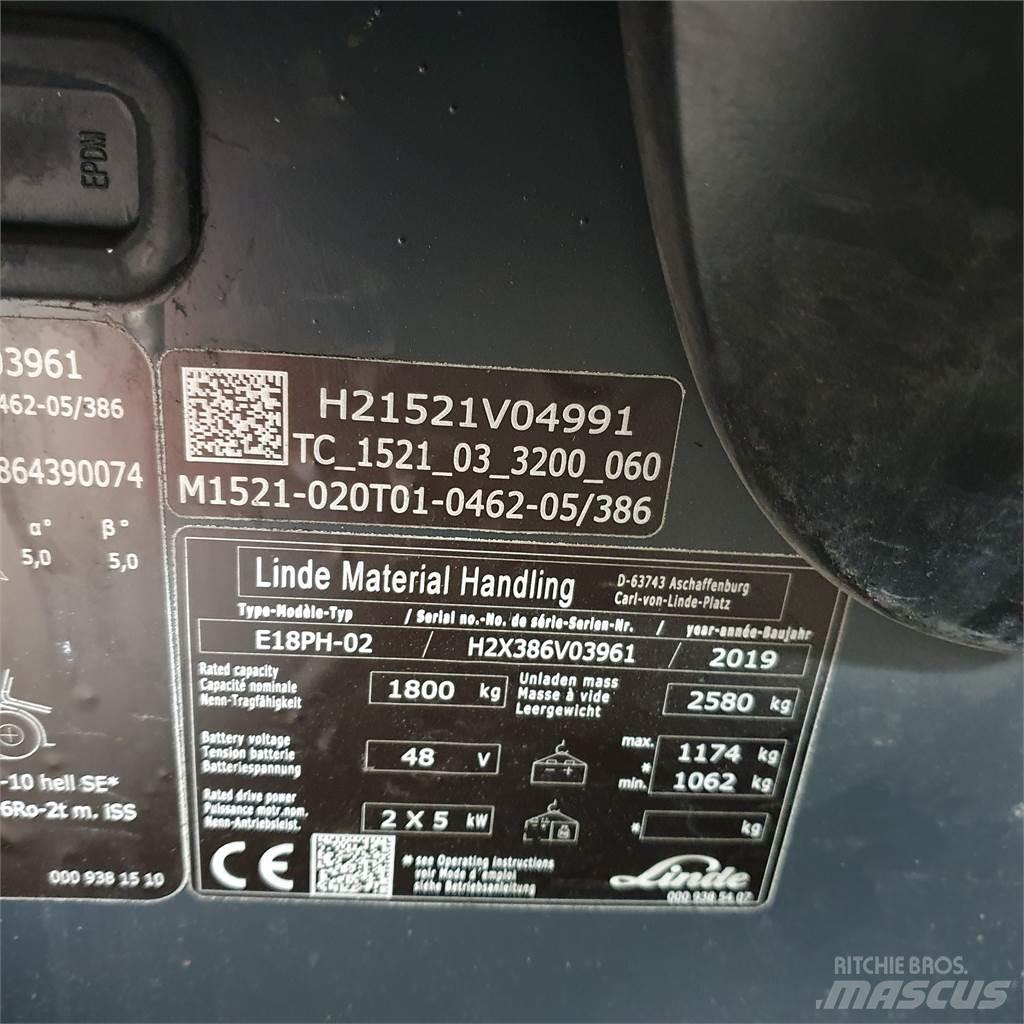 Linde E18PH Electric forklift trucks