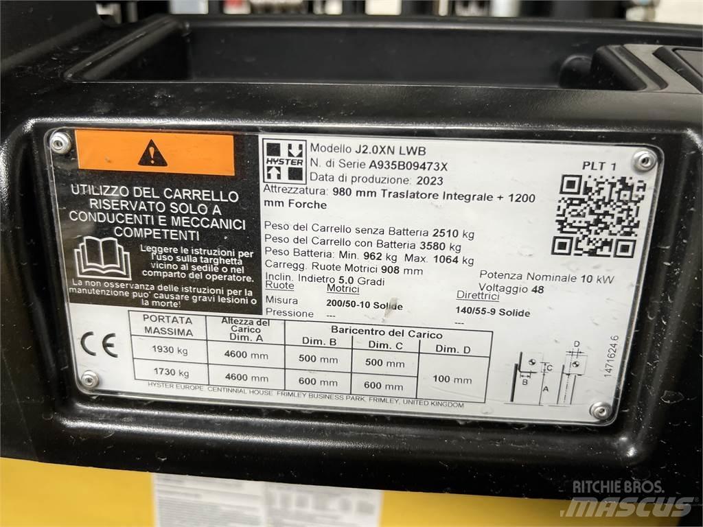 Hyster J2.0XN/ NEU Electric forklift trucks