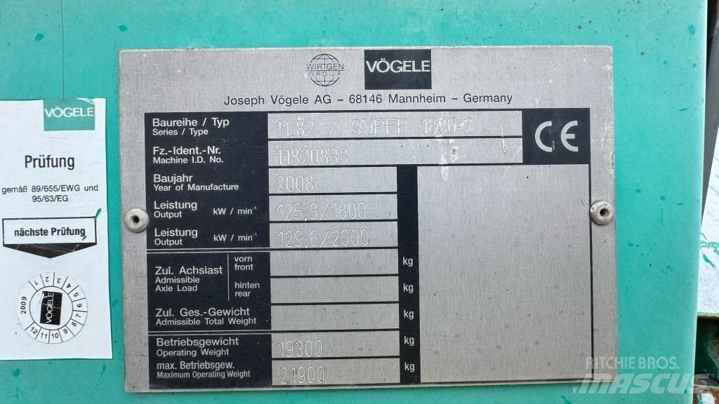 Vögele Super 1800-2 Asphalt pavers
