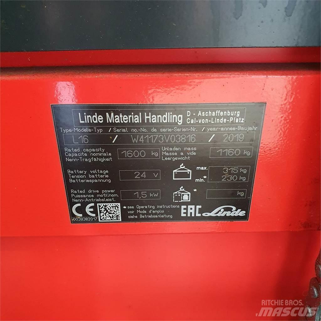 Linde L16i Pedestrian stacker
