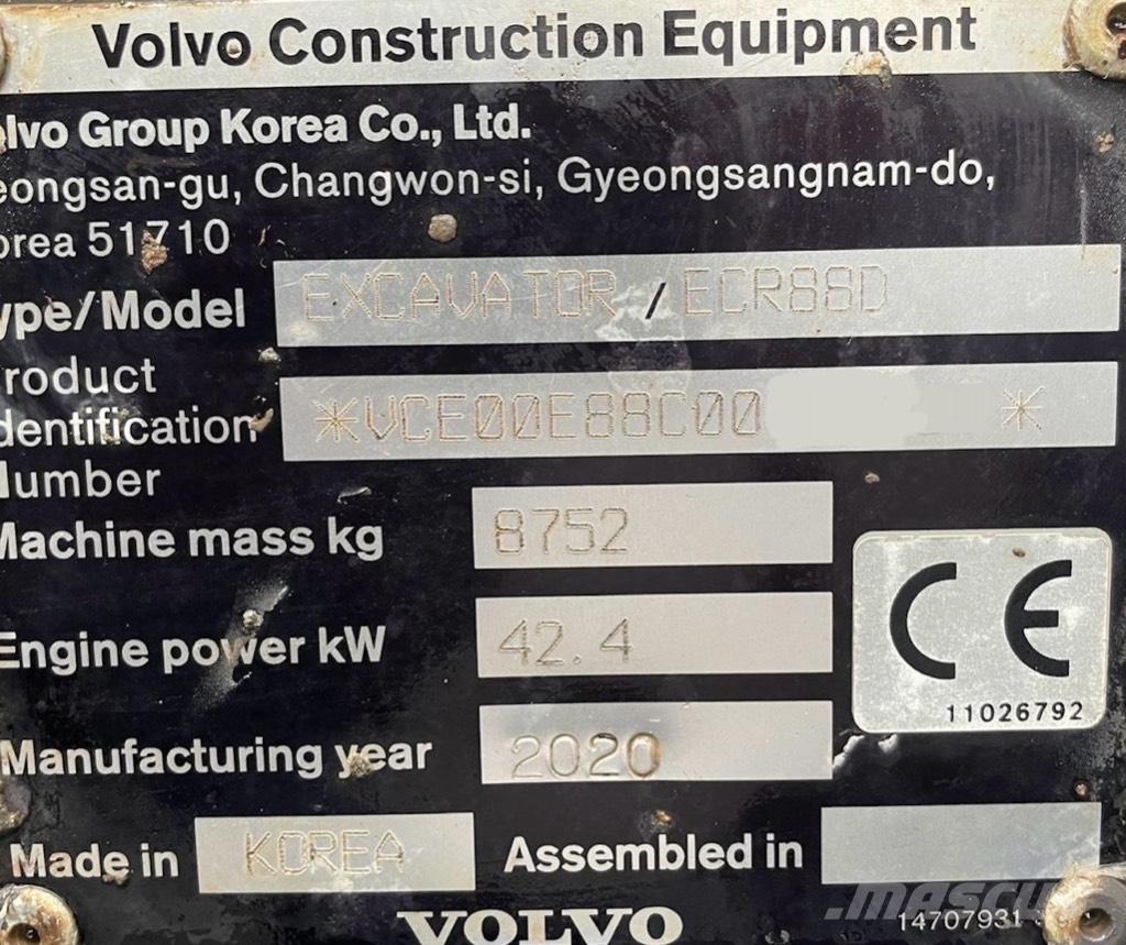 Volvo ECR 88 D Pro Mini excavators  7t - 12t
