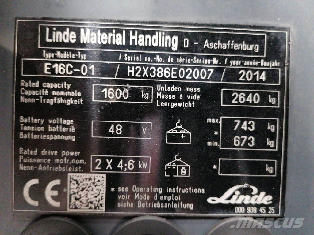 Linde E16C-01 Electric forklift trucks