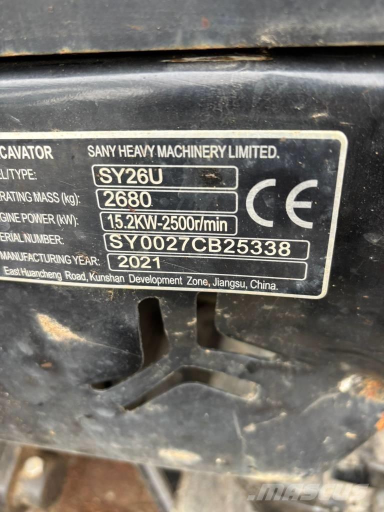Sany SY 26 U Mini excavators < 7t (Mini diggers)
