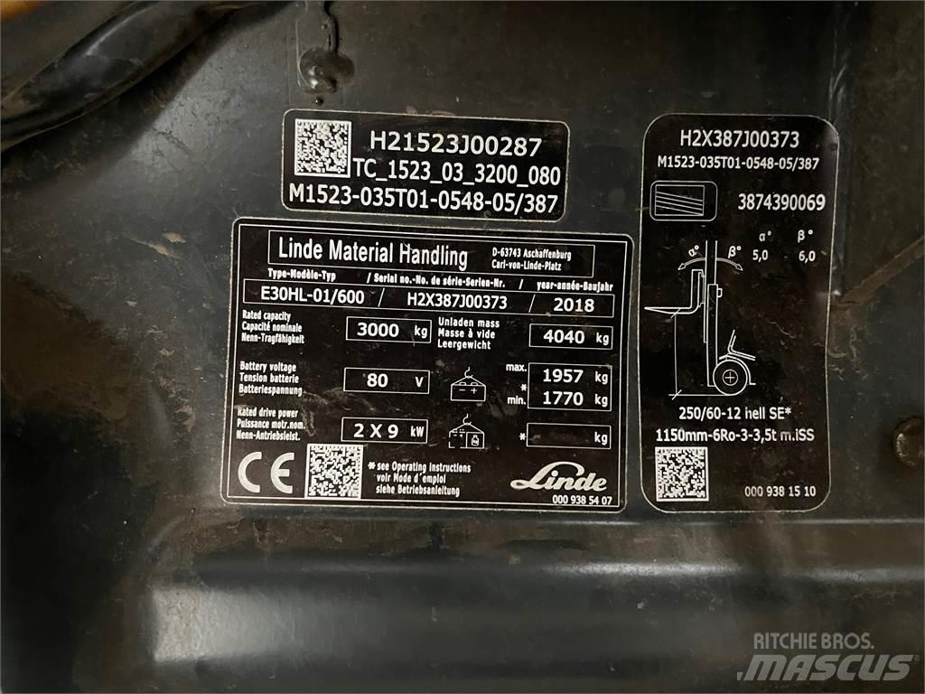 Linde E30/600HL Electric forklift trucks