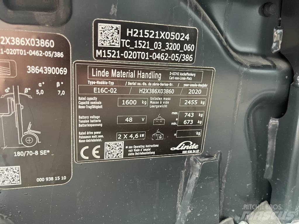 Linde E 16 C-02 Electric forklift trucks