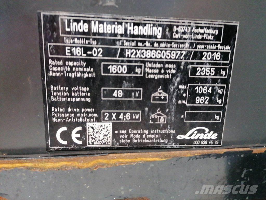 Linde E16L-02 Electric forklift trucks