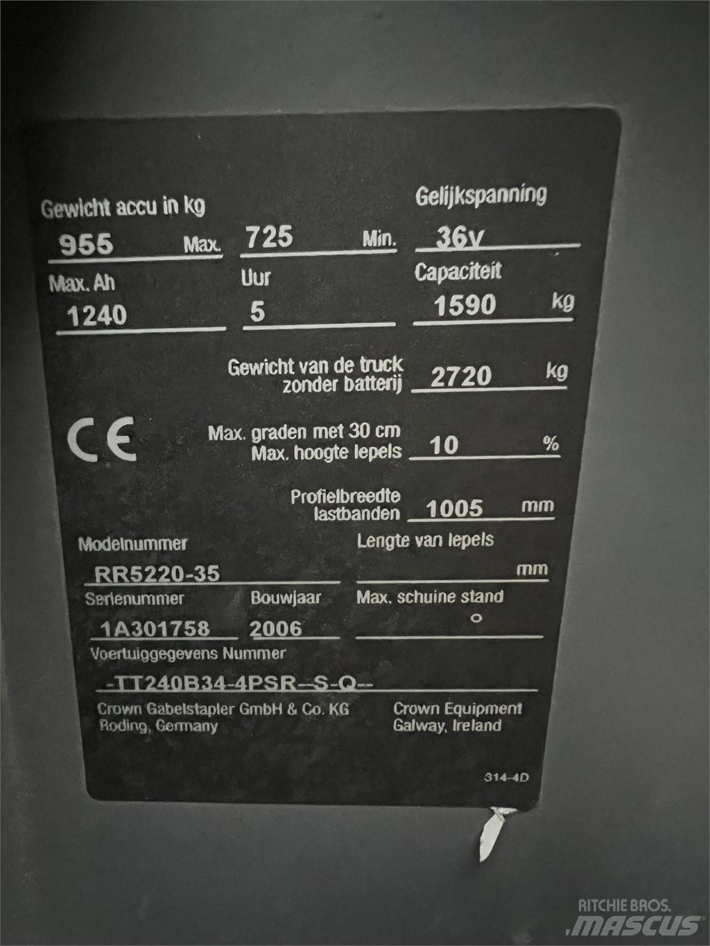 Crown RR 5220-35 Electric forklift trucks