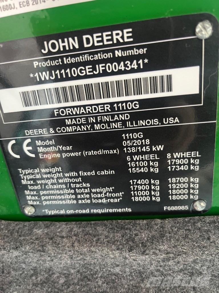 John Deere 1110G Forwarders