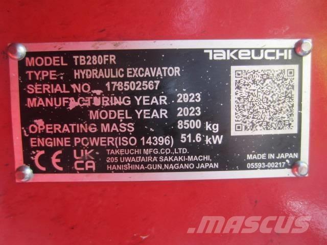 Takeuchi TB 280 FR Mini excavators  7t - 12t
