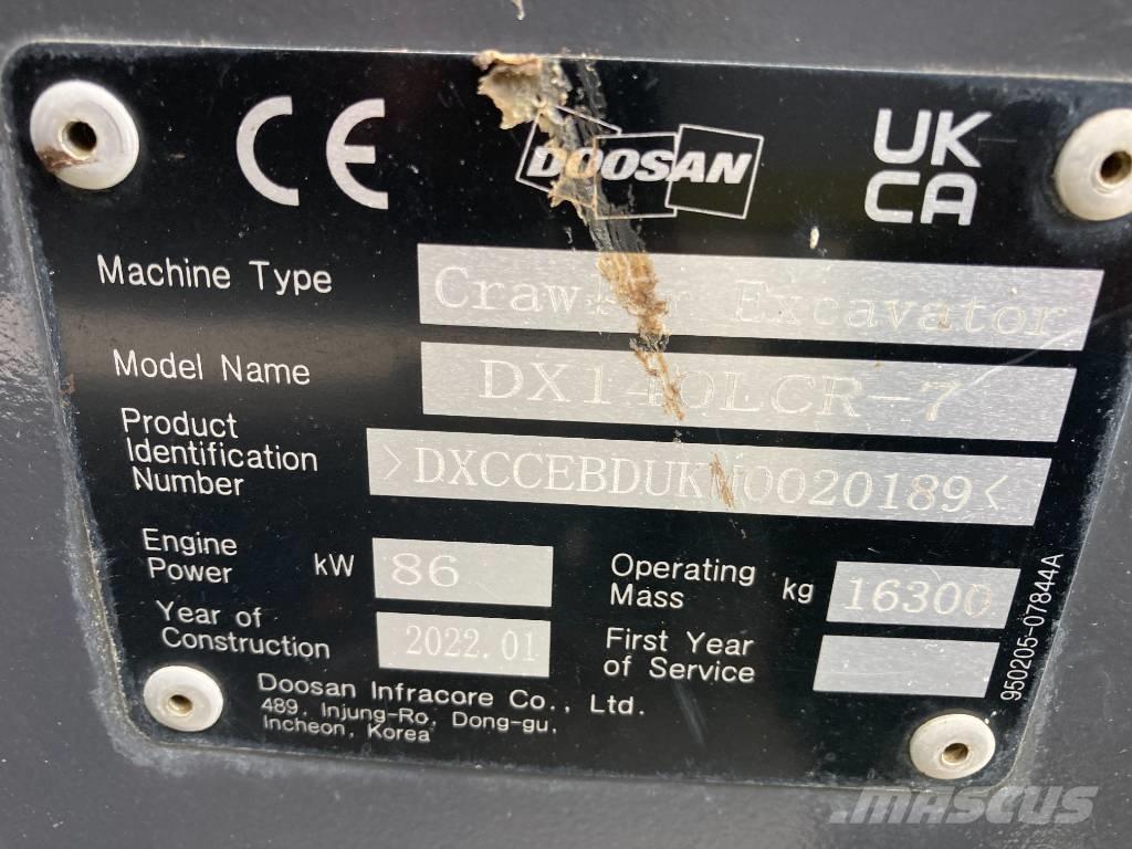 Doosan DX 140 LCR-7 Crawler excavators