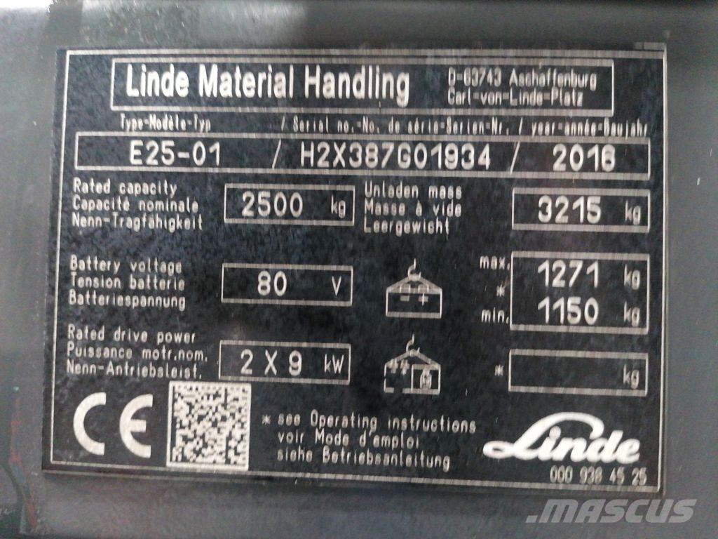 Linde E25-01 Electric forklift trucks