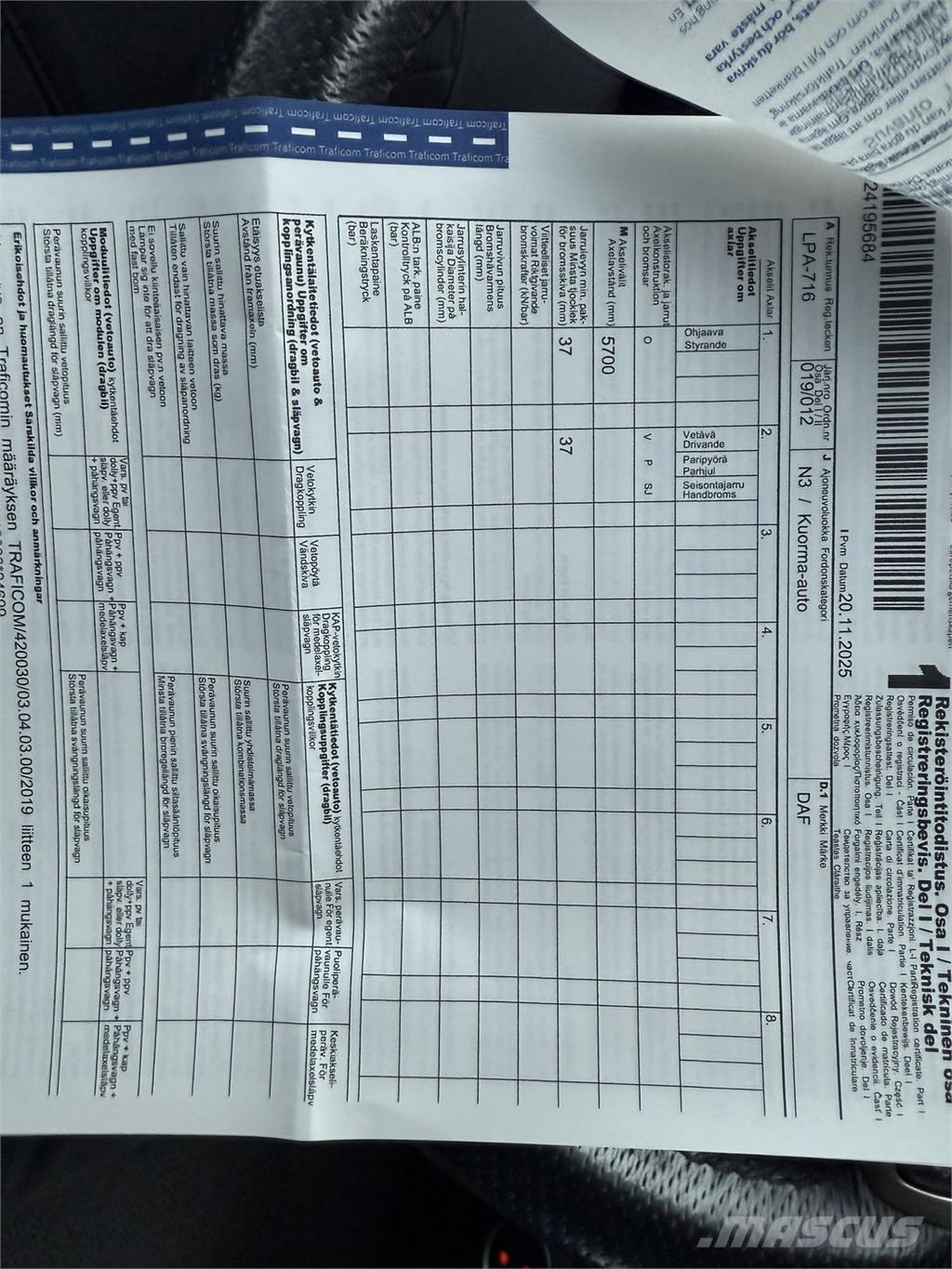 DAF CF 300 FA 4x2 Box trucks