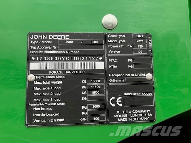 John Deere 8500i Forage harvesters