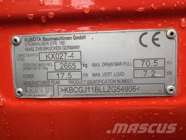 Kubota KX027-4 Mini excavators  7t - 12t