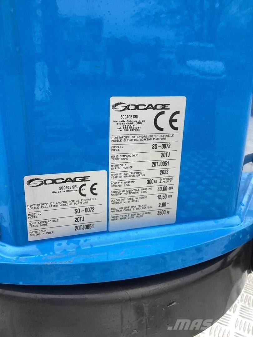 Socage 20TJ-Speed Truck mounted platforms