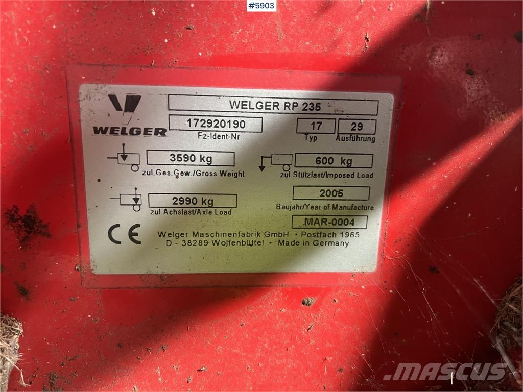 Welger RP 235 Other vegetable equipment