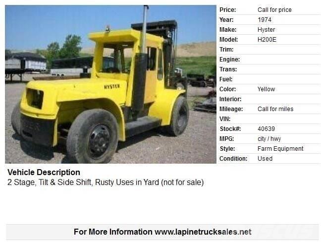 Hyster H200E Other