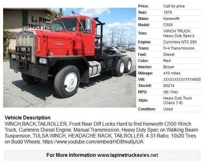 Kenworth C500 Recovery vehicles