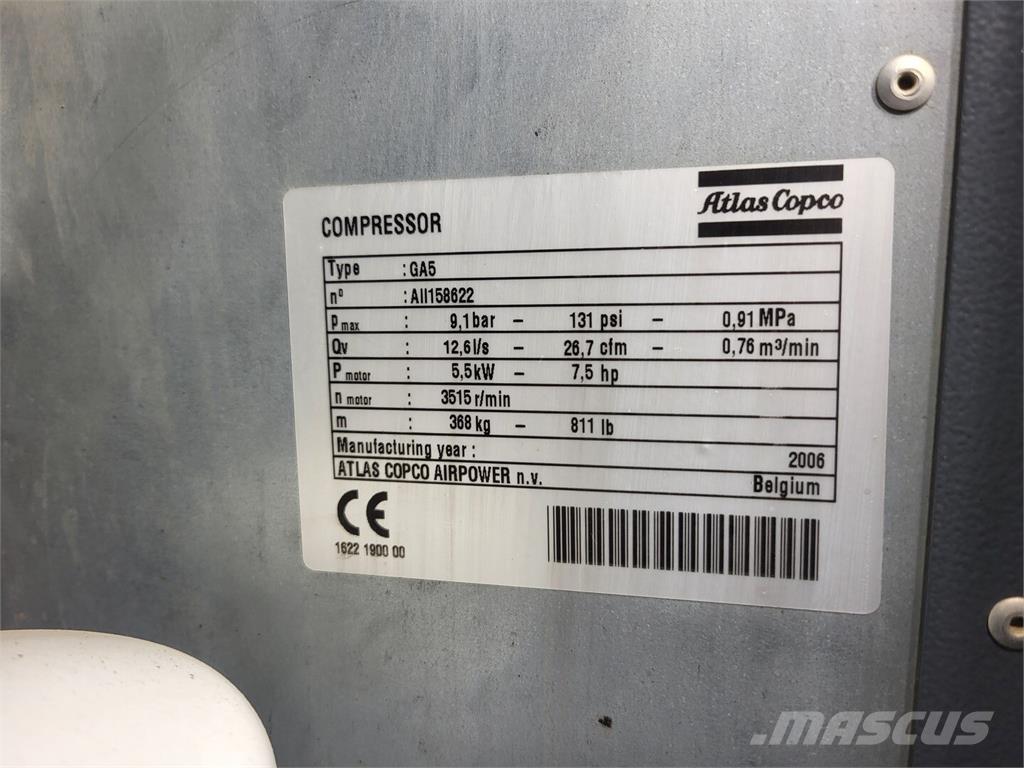 Atlas Copco GA5 Compressors