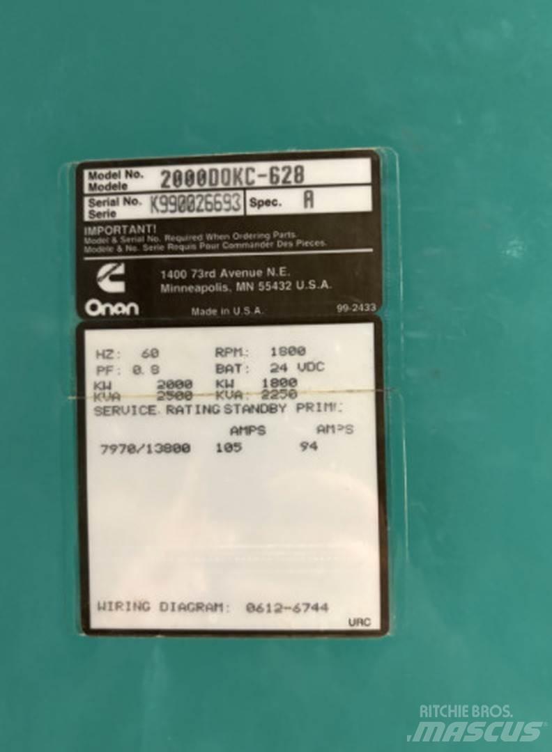 Cummins 2000DQKC-628 Diesel Generators